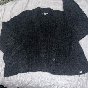 Dark Grey Cropped American Eagle Cardigan